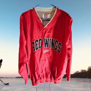 Detroit Red Wings Vintage Windbreaker Pullover Size L (3658)